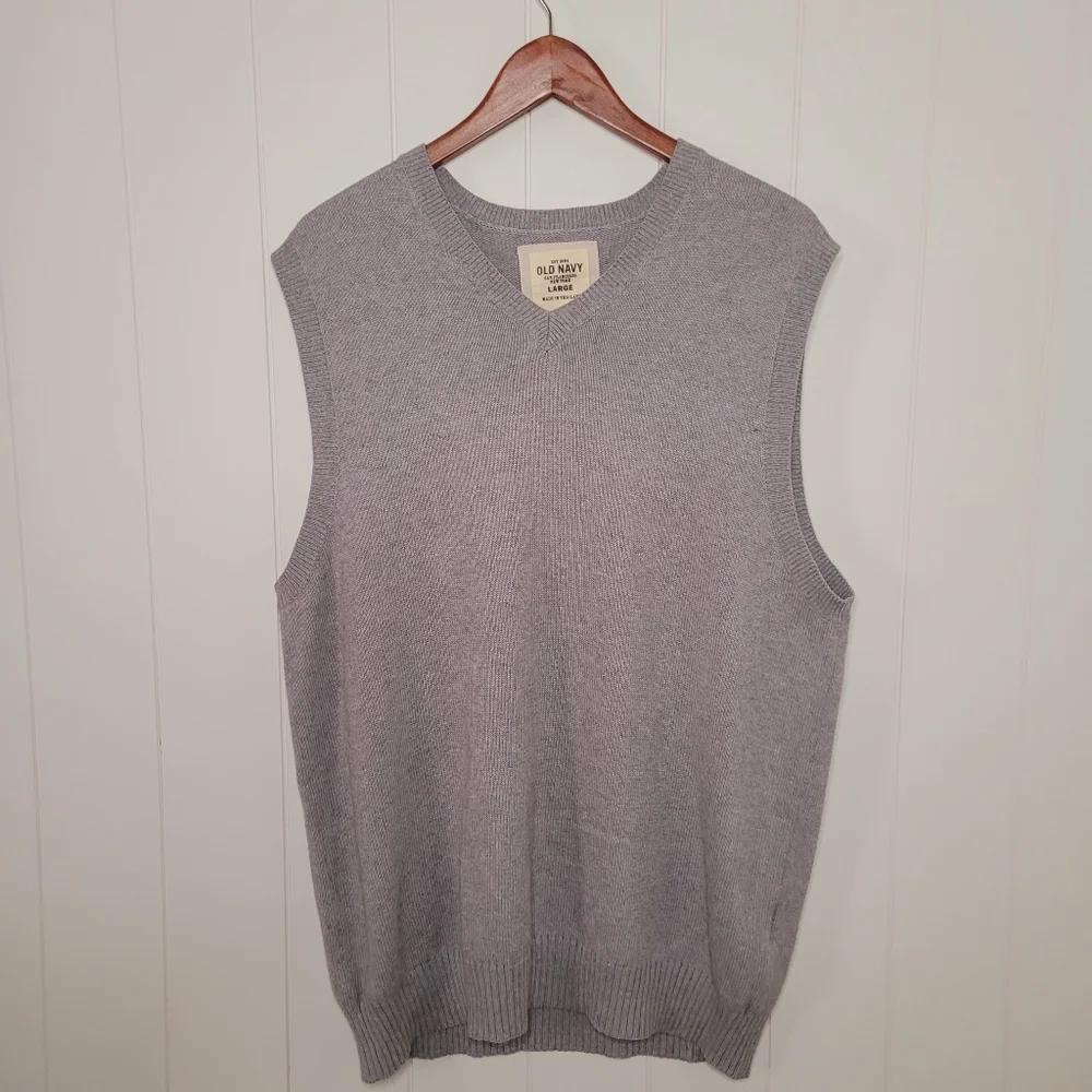 Old Navy Sweater Vest Mens Large Cashmere Blend Preppy Academia Fall Winter